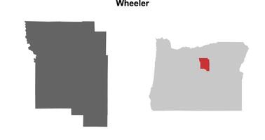 Wheeler County, Oregon blank outline map set vector