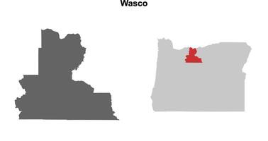 Wasco County, Oregon blank outline map set vector