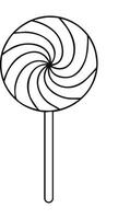 Lollipop Candy Food Eatery Meal Coloring Kid Book in Black and White. Monochrome and Colored Samples vector
