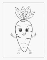 Yam Vegetable Vegan Food Meal Healthy Coloring Kid Book Page in Black and White. Monochrome and Colored Samples vector