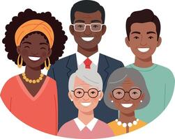 Group of diverse happy people in flat design style showcasing joy and connection in art vector
