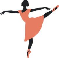 Elegant ballet dancer in a graceful pose with minimalistic design style in art vector