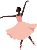 Graceful ballet dancer in elegant pose with soft colors and minimal style art vector