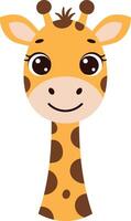 Cute giraffe character design in flat style featuring bright colors and playful expressions illustration vector