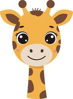 Cute and cheerful giraffe character design in flat style featuring playful expressions and vibrant colors art vector