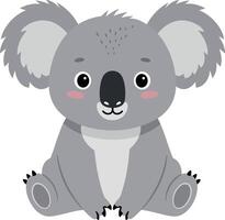 Cute and playful koala character in minimal flat design style art vector