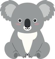 Cute koala character in flat style with happy expression and playful pose in art vector