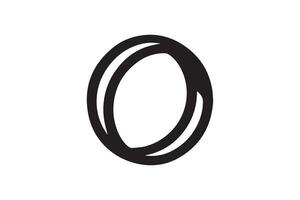 An oval shaped object with a black outline vector