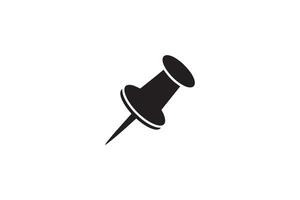 A black and white pin icon on a white background vector