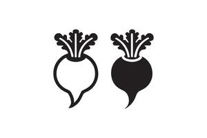 Black and white illustration of a beetroot vector