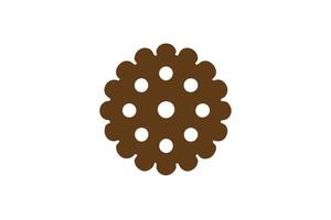 A brown cookie with holes on it vector