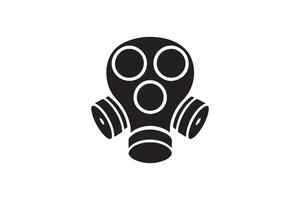 A black and white gas mask icon on a white background vector