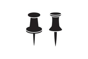 Two black and white pins on a white background vector