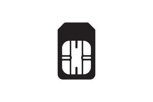 A black and white image of a phone with a sim card vector