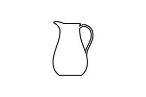 A black and white drawing of a pitcher vector
