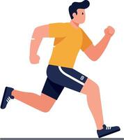 Dynamic athlete in motion showcasing energy with a flat, colorful design style illustration vector