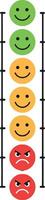 Colorful emoticons representing various emotions in a vertical arrangement vector