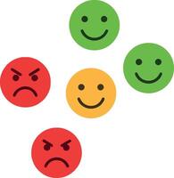 Colorful emoticons representing various emotional expressions and moods vector