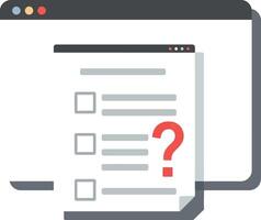 Digital interface displaying a question mark over a checklist document vector