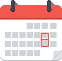 Calendar icon showing date selection in flat illustration vector