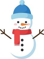 Cute snowman character in flat design style art vector