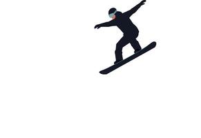 Snowboarder in action performing tricks in flat art vector
