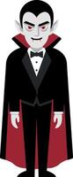 Dracula character in elegant tuxedo with flat design art vector