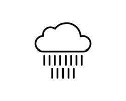 Simple line art icon depicting a cloud with rain. Perfect for weather apps, websites, or presentations needing a clean, minimalist design. vector