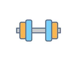 Vibrant flatstyle dumbbell icon. Perfect for fitness apps, websites, gym brochures, or healthrelated infographics. Clean design ensures versatility across various projects. Download now vector