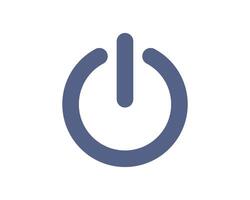 Sleek, minimalist power button icon in muted blue. Perfect for websites, apps, and presentations needing a clean, modern aesthetic. vector