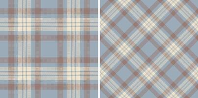 Tartan plaid textile of pattern seamless texture with a check background fabric. Set in light colors. Scottish fashion trends. vector