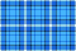 Kilt seamless textile pattern, factory plaid background. Curve tartan check fabric texture in royal azure and cyan colors. vector