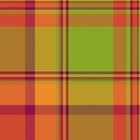 Tablecloth plaid check background, mexico pattern textile. Order tartan seamless fabric texture in lime and red colors. vector