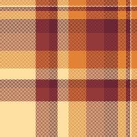 Checkered background check seamless, straight plaid texture textile. Surface fabric pattern tartan in red and amber colors. vector
