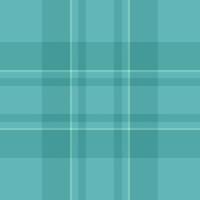Rich textile seamless, quilt plaid background texture. Wool check tartan pattern fabric in teal and pastel teal colors. vector