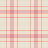 Suite check texture textile, store seamless pattern . Tape fabric background plaid tartan in light and red colors. vector