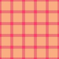 Vibrant coral pink and peach plaid pattern. Perfect for textile design, backgrounds, or website templates. This cheerful, geometric design evokes feelings of warmth and optimism. vector