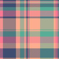 Traditional plaid textile background, idea tartan pattern . Print fabric seamless check texture in orange and teal colors. vector