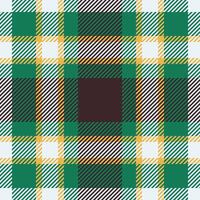Vibrant green, brown, and white plaid pattern. Perfect for textile design, apparel, or website backgrounds. Seamless repeat texture offers versatile design possibilities. vector