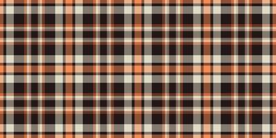 Stylish orange and black plaid pattern. Perfect for textile design, website backgrounds, or autumnal themed projects. This seamless texture offers a versatile and visually appealing design element. vector
