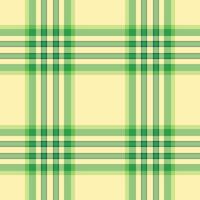 Decor tartan textile texture, sample fabric plaid background. Kid check seamless pattern in green and light colors. vector