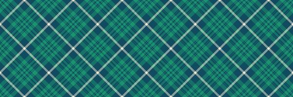 Setting seamless pattern, diamond background plaid fabric. Cute textile check texture tartan in cyan and teal colors. vector