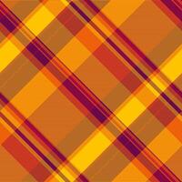 Art textile pattern tartan, editable background fabric check. Give seamless texture plaid in golden poppy and bright colors. vector
