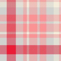 Commerce check textile, pretty seamless texture background. Kilt tartan fabric pattern plaid in red and light gray colors. vector
