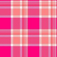 Vibrant pink and coral plaid pattern. Perfect for fashion, textile, or website backgrounds. Seamless repeat design offers versatile applications for various projects. vector
