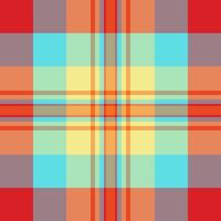 Content tartan plaid texture, curved seamless pattern check. Presentation textile background fabric in pastel and orange colors. vector