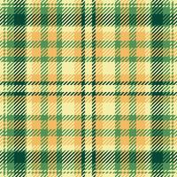 Attire texture seamless , vertical textile plaid background. Strip tartan check pattern fabric in yellow and green colors. vector