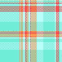 Vibrant teal, orange, and beige plaid pattern. Perfect for textile design, fashion, websites, or any project needing a cheerful, summery texture. vector