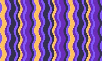 Vibrant wavy stripes in purple and gold create a dynamic, retroinspired pattern. Perfect for backgrounds, textiles, or website designs needing a bold, playful aesthetic. vector