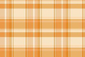 Linen seamless texture , multicolor check background tartan. Covering pattern plaid fabric textile in orange and antique white colors. vector